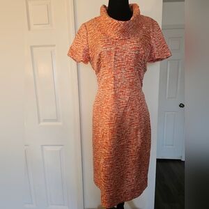 Banana Republic Orange/Cream Sheath Dress